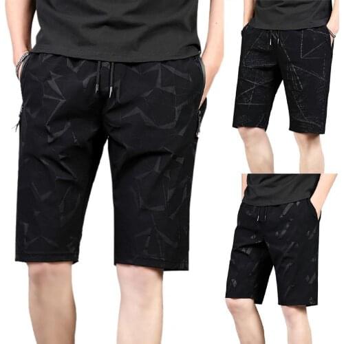 Solid Color Shorts Men Casual Shorts Summer Breathable Shorts Men Drawstring Shorts Fifth Pants Mens Shorts short homme Black