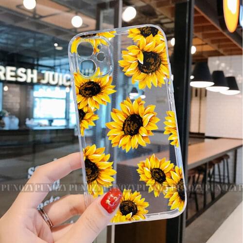 Transparent Cute Flower Ice cream Alien phone Case for iphone 12 Pro Max 11Pro Max 7 6 6S 8 7 Plus X XR XS MAX TPU Silicone case