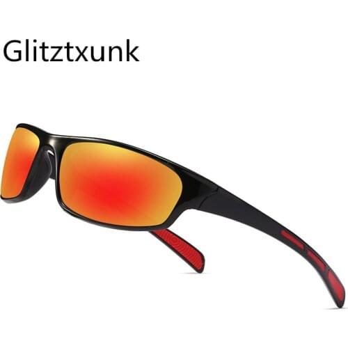 Glitztxunk New Sunglasses Men Luxury Fashion Brand Sports Sun Glasses For Men Square Vintage Mirror Eyewear UV400 Oculos de sol