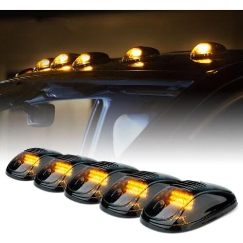 New Smoked 5 Pcs 12 LED Vehicle Car Cab Roof Running Marker Lights for Truck SUV Off Road Set Bulb Lamp Car Styling