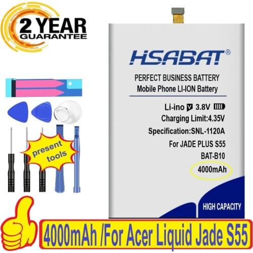 Top Brand 100% New 4000mAh BAT-B10 Battery for Acer Liquid Jade S55 Batteries + free gfit
