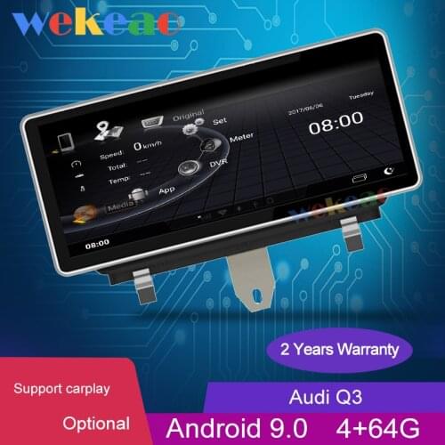 Wekeao 10.25" Touch Screen Android 10.0 Car Dvd Multimedia Player For Audi Q3 Car Radio Automotivo Auto GPS Stereo 4G 2013-2018