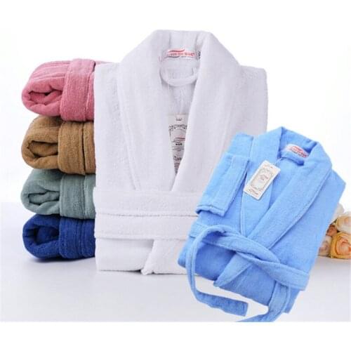 Ladies autumn nightgown cotton towel material bathrobe high-end star hotel bathrobe thickened sleepwear unisex home service new