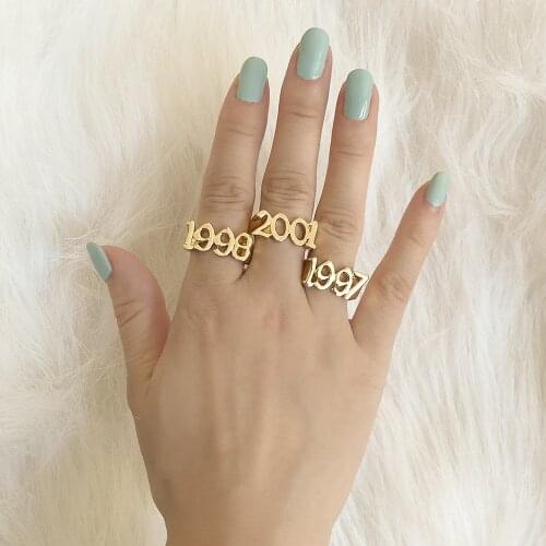 Lost Lady Custom Year Number Ring for Women Simple Gold Rings Female Number Rings Best Friend Gifts Fashion Jewelry Wholesale