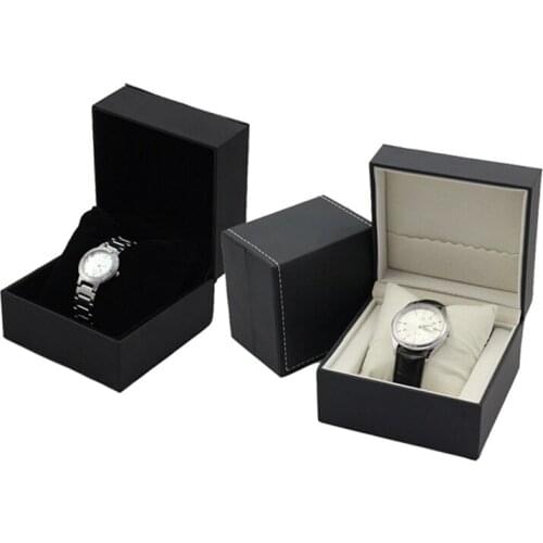 Good Quality PU Leather Watch Storage Box Cheap Watch Display Packaging Case with Stitching