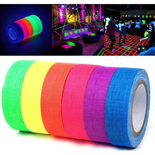 5 Pcs Uv Blacklight Reactive Glow In The Dark Tape Fluorescent Neon Gaffer Tape