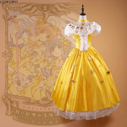 Anime! Cardcaptor Sakura Sakura Tomoyo Stars Dress Gorgeous Uniforms Cosplay Costume Custom Made Halloween Suit Free Shipping