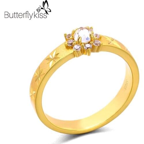 BK 925 Genuine Silver Rings For Women Star Shape White Topaz Anniversary Wedding Simple Party Zircon Jewelry Unique Design