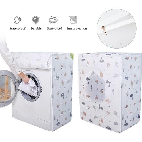 Drum Washing Machine Cover Dust Cover Clean Waterproof Dust Cover Front Loading Washing Machine Dryer Cover Household Goods