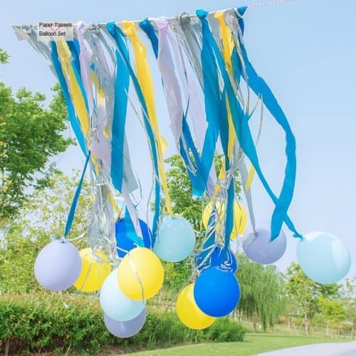 Color Crepe Paper Tassels Balloon Set for Wedding Background Wall Decor Childrens Birthday Party Decoration Supplies