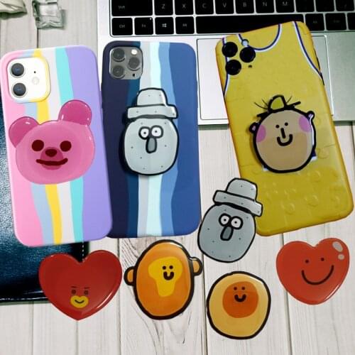 2021 Dropping Glue Fold Finger Grip Ring Mobile Phone Holder For Iphone Samsung Xiaomi Cute Holders Stand Heteromorphism Bracket