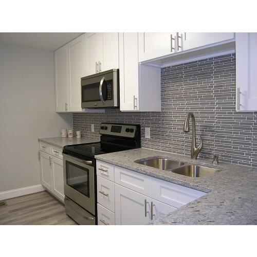 White Shaker Style Solid Wood Kitchen Cabinet Designs