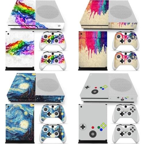 For X box one s console sticker and 2 controllers sticker for X BOX ONE S vinyl sticker for x box one s pvc sticker