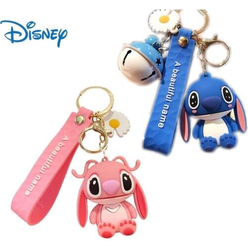 Disney Stitch Action Toys Figure Keychain Cartoon Anime Dolls Keychain Cute Car Bag Pendant Decorations Keyrings Gifts for Girls
