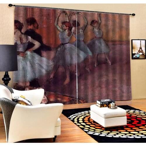 Europe angel curtains photo Blackout Window Drapes Luxury 3D Curtains For Living room