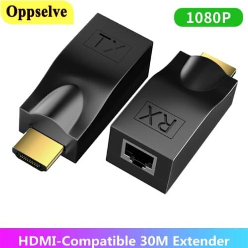 For Notebook HD EVD Up to 30m HDMI-compatible Extender to RJ45 Over Cat 5e/6 Lan Network Ethernet Cable for PC Notebook DVDs