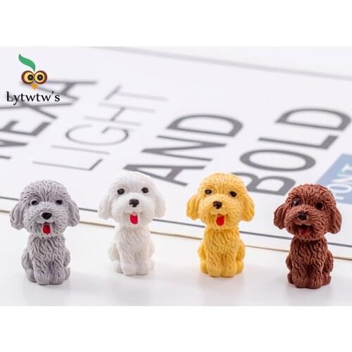 1Pcs Cute Kawaii Dog Pencil Cartoon Teddy Rubber Eraser Kids Novelty School Office Stationery Supply pretty sweet lovely animal
