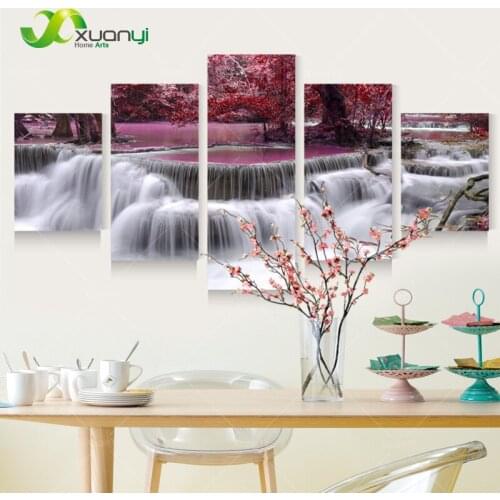 5 Plane Waterfall Canvas Painting Wall Art Picture Home Decoration Canvas Pictures For Living Room Canvas Print Unframed PR1160