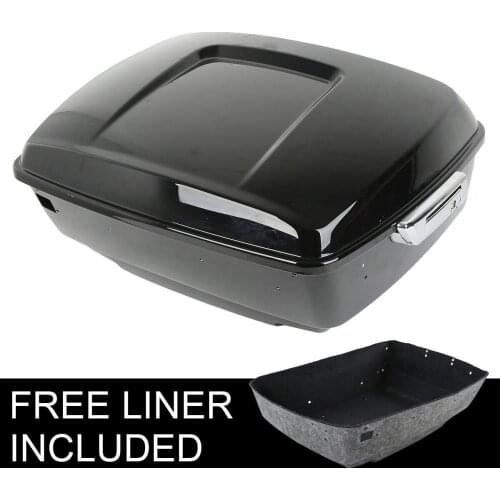 Motorcycle Black King Tour Pack Trunk Backrest Pad Speaker For Harley Touring Electra Glide Road King Street Glide 2014-2021