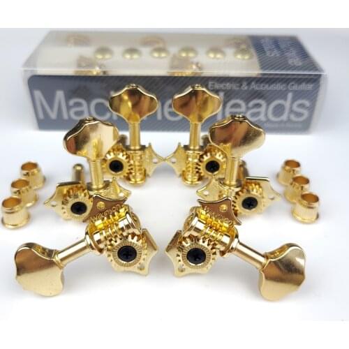 Wilkinson WJ-28N Vintage 1:19 Open Gear Tuning Pegs Gear Butterbean Guitar Machine Heads Tuners Gold Golden