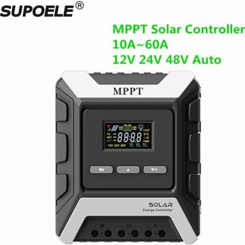10A 20A 30A 40A 50A 60A High Efficiency MPPT Solar Charger Controller 12V 24V 48V Auto Battery LCD Solar Regulator Dual USB