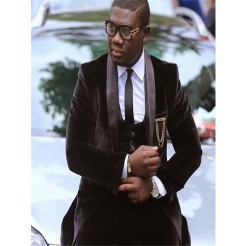 Brown Business Men Suits for Wedding Groom Wear 3 Piece Shawl Lapel Groomsmen Tuxedos Casual Fashion Male Set Jacket Pants Vest