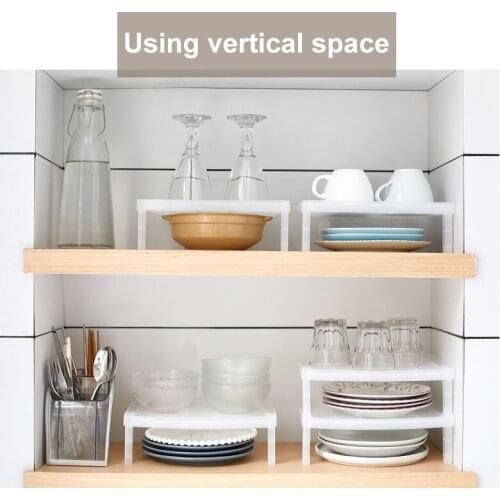 Hot Kitchen Sink Desktop Cabinet Shelf Stackable Organizer Pantry Storage Racks For Organize Bowls Plates Draining Dish Rack Re