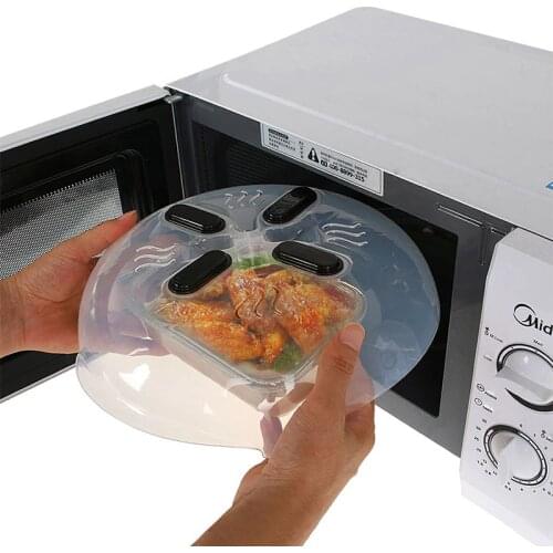 11.5in Magnetic Microwave plate cover safer more convenient prevent splatter cover Microwave Lid with steam vent Food-grade PP