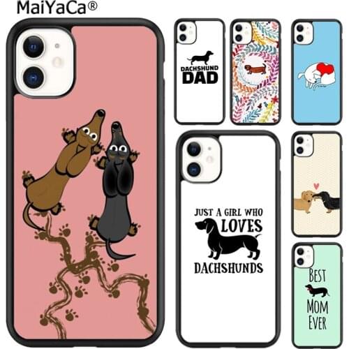 MaiYaCa Funny Dachshund Long dog short legs Phone Case Cover For iPhone SE 6 6s 7 8 plus X XR XS 11 12 pro max Galaxy S8 S9 S10
