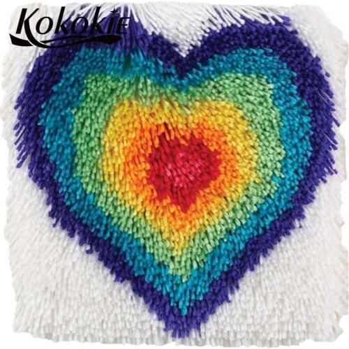 Cross-stitch Needlework diy 3d cushion blanket Embroidery thread latch hook rug kits Love pattern Patchwork Pillowcase