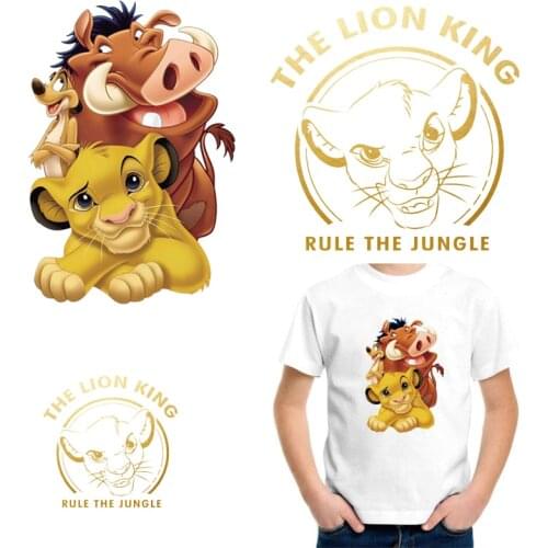 The Lion King Iron On Patches For Clothing DIY Washable Heat Transfer Kid T-shirt Jacket Thermal Sticker On Clothes Decoration