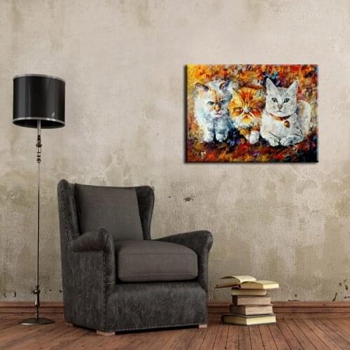 Newest Big Size Handpainted Abstract cats kinfe Oil Paintings On Canvas handmade Painting Wall Art Home Decoration Wall Picture