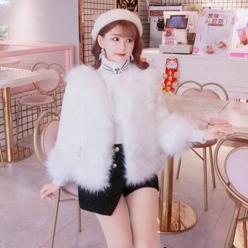 Autumn and Winter New Thick Fox Fur Short Coat Female Luxury Lady Style Little Woman White Fur Coat Womens Jackets and Coats