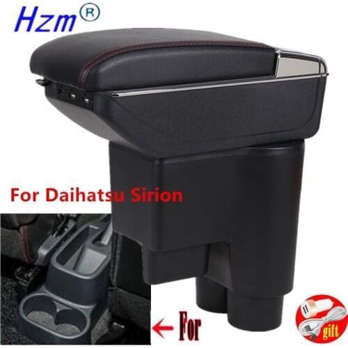 For Daihatsu Sirion armrest box For Daihatsu Sirion Car Armrest Storage Box Central Storage Container with USB LED light