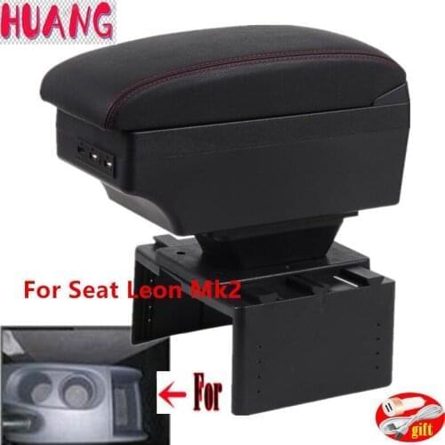 For Seat Leon Mk2 Armrest Box For Seat Leon Mk2 car Center Console Storage armrest Box modification accessories with USB