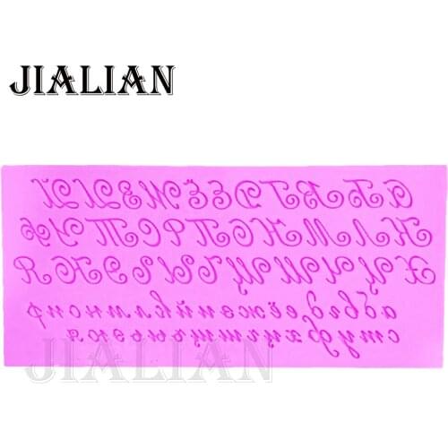 Russian Handwriting Alphabets Script Letters Silicone Moulds Fondant Cake Decorating Tools Gumpaste Chocolate Candy Molds T0974