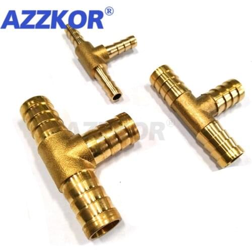 1 PC Brass Pagoda T-type Tee Joint Pneumatic Three Way Fuel Water Air Hose Tee Connector 6-16mm