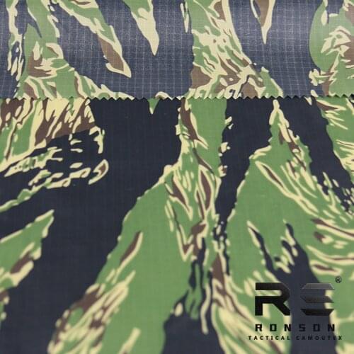 Waterproof 210T 70D Camouflage Nylon Taffeta Cloth Tactical Bionic Tiger Stripe Rainproof Fabric MC Camo Desert Night Camo