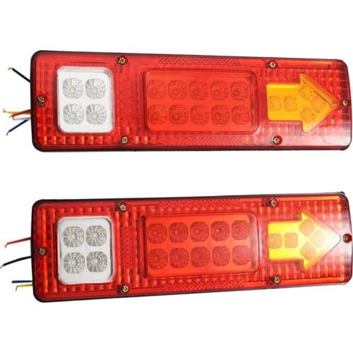 2x 12V Led Rear Tail Lights 19 Led Lights 5 functions Tail Indicator Lamp for Trailer Camper Van Truck Lorry Tractor