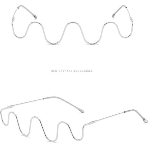 Diamond-studded Ladies Glasses European and American Trend Metal No Piece Fashion Wave Personality S-shaped Decorative Mirror