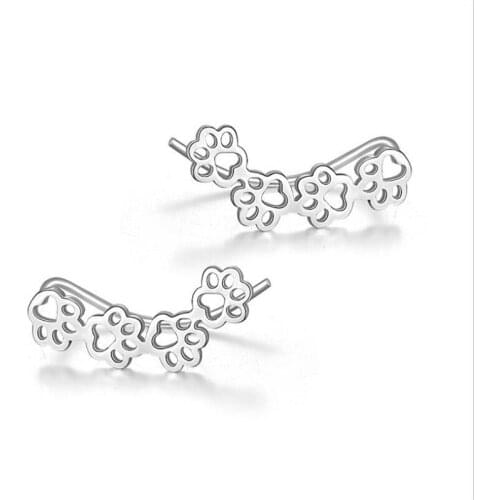 Trendy Cat Ear Clip For Women Jewelry Cute Girl Silver 925 Piercing Earring Female Stud Earrings Silver Lady Birthday Gift Bijou