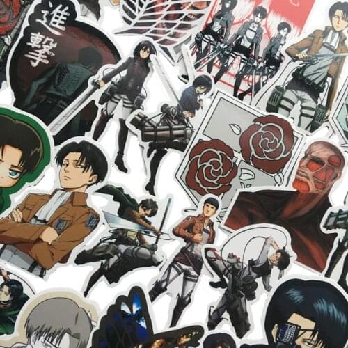 10/30/50Pcs/Pack Attack On Titan Anime Stickers Laptop Guitar Motorcycle Luggage Skateboard Bicycle Car Stickers Waterproof St