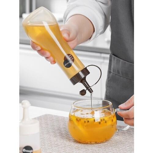 360ml Japanese honey dispensing bottle plastic portable convenient pour squeeze bottle household jar squeeze honey kitchen tool