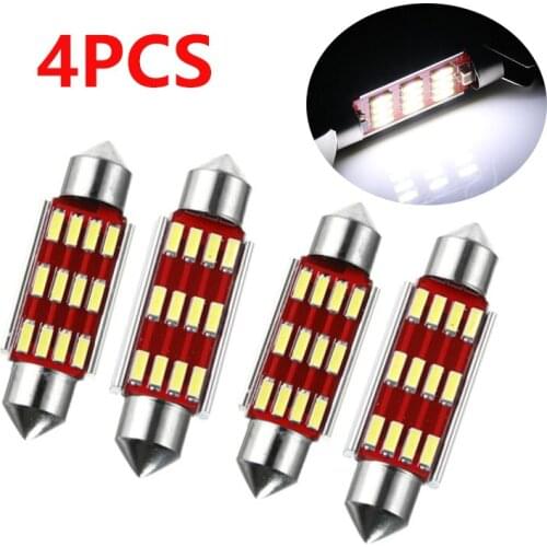 4PCS Car Festoon 31mm 36mm 39mm 41mm LED Light 4014 SMD Canbus Light 12V White C5W Auto Interior Reading Lamps Car Styling
