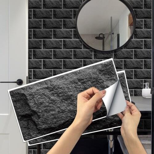 6 pieces of frosted waterproof tile stickers analog cultural stone retro 3Dwall stickers