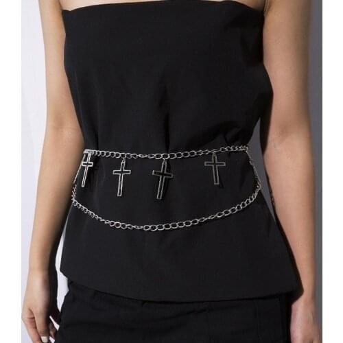 Sexy Woman Body Chain Geometric Waist Chains Fashion Cross Gold Silver Color High Quality Accessories Women Punk Jewelry