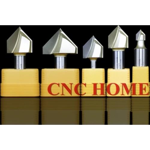 Arden 90 degree Wood End Mill CNC Engraving Tool V Groove Router Bit Tungsten Carbide Milling Cutter 1/4" & 1/2" Shank Inch Size