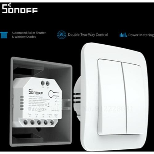 SONOFF DualR3 Dual MINI Wifi Relay Module DIY Power Metering Smart Switch Two Way Smart Home Control via eWeLink Alexa Google