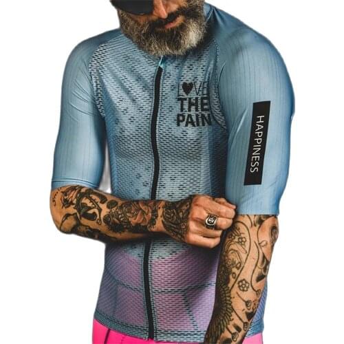 Love The Pain Men Cycling Jersey Road Bicycle Shirt Bike Quick Dry Jersey Summer Short Sleeve Breathable Maillot Ciclismo Hombre