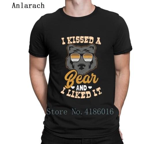 Gay Daddy I Kissed A Bear Gift T Shirt Family Summer Style O Neck Knitted Mens Tee Shirts Summer Top Kawaii Authentic Cute
